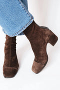 Damen Stiefel Braun Winter Absatz | Reissverschluss