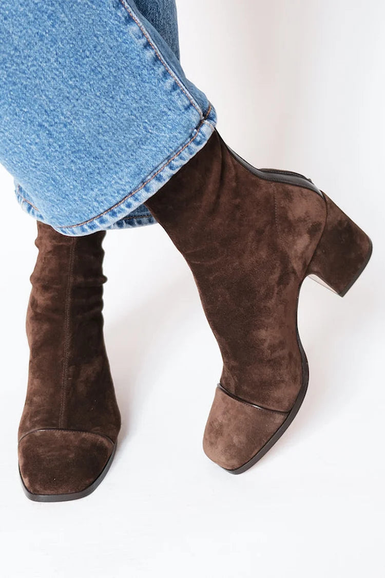 Damen Stiefel Braun Winter Absatz | Reissverschluss