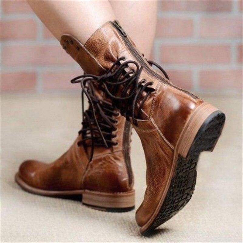 Damen Stiefeletten Absatz Schnürung Mit Reissverschluss | Winter