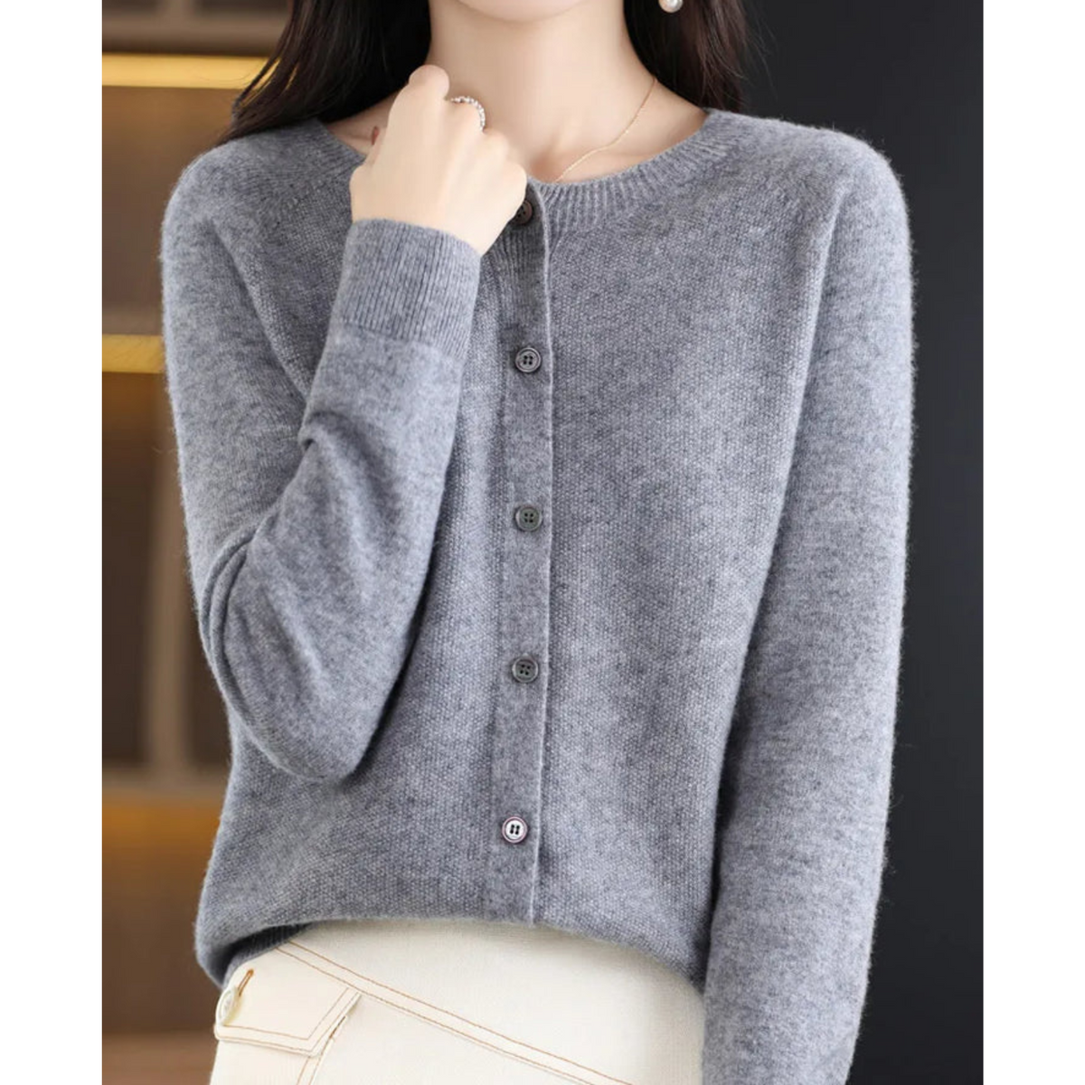 Damen Strickjacke Winter Strick Zuknöpfen | Langarm