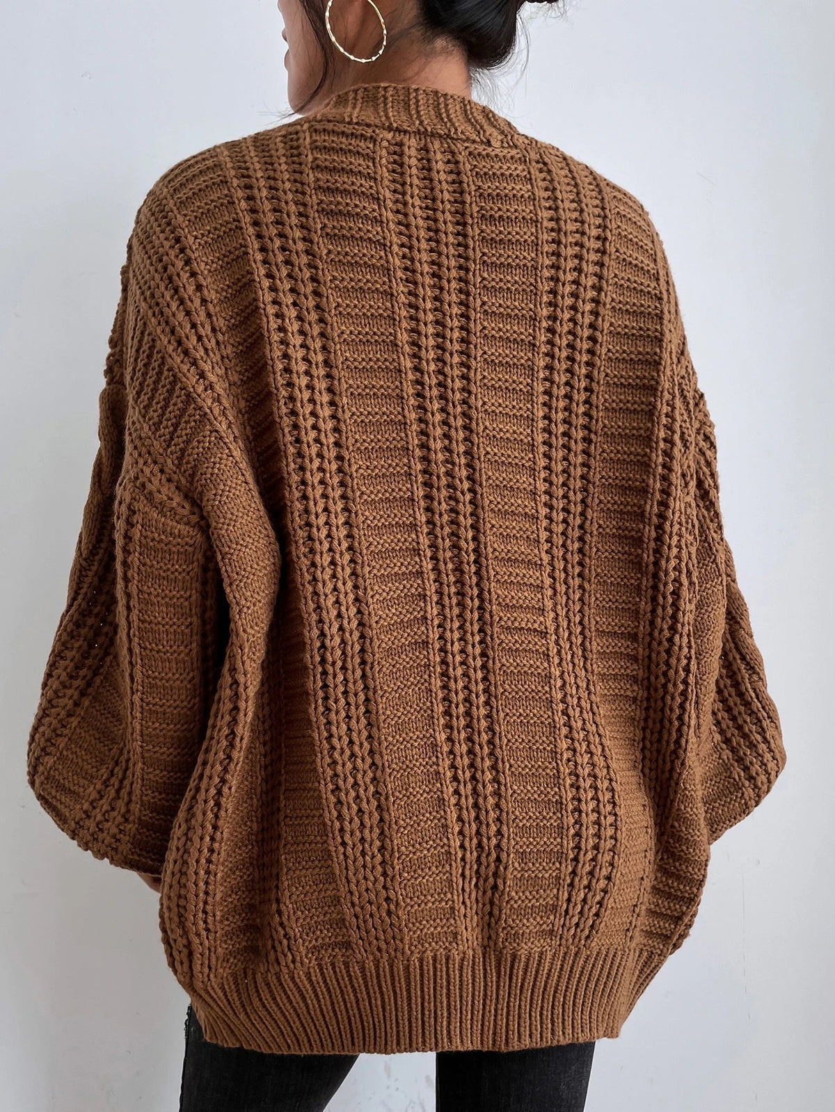 Damen Strickjacke Oversized Strick Langarm | Winter