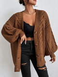 Damen Strickjacke Oversized Strick Langarm | Winter
