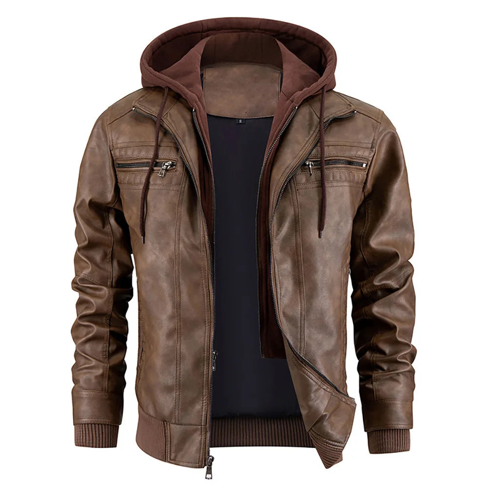 Herren Jacke Motorrad Winter Mit Kapuze | Reissverschluss