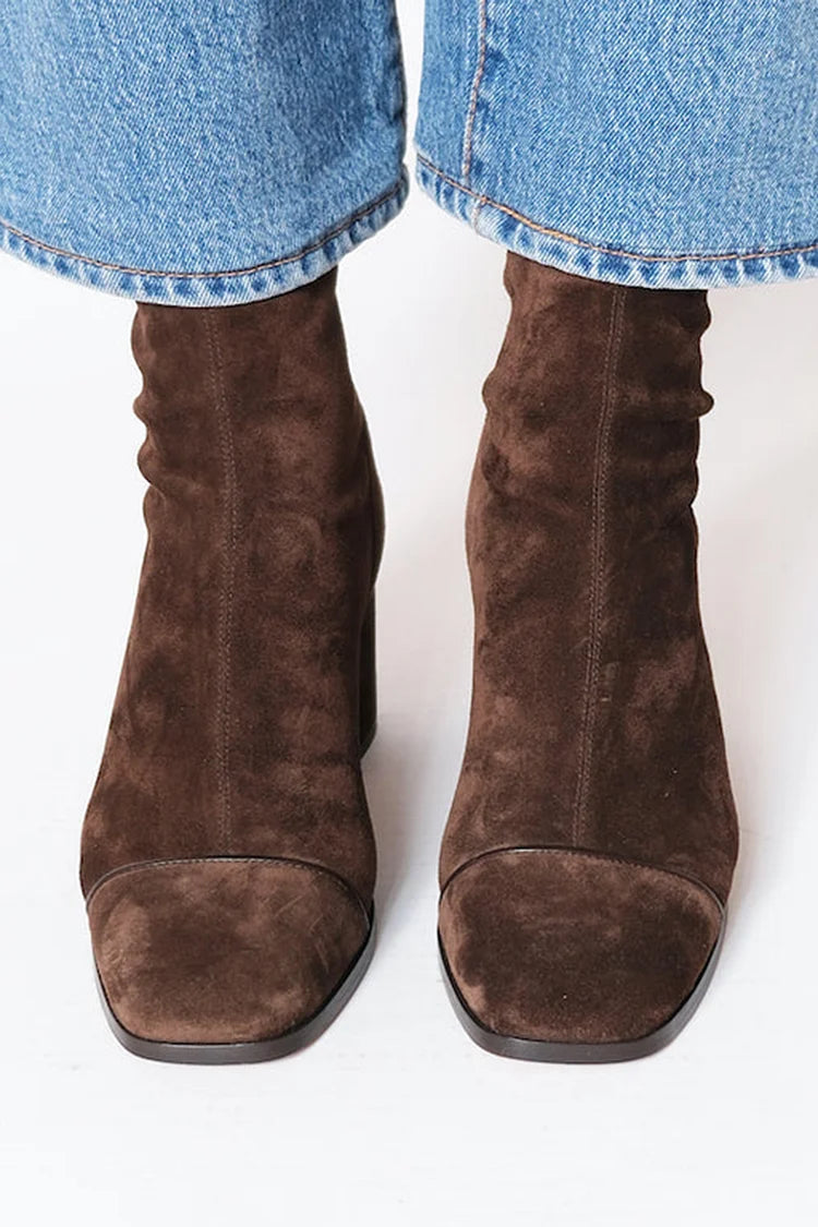 Damen Stiefel Braun Winter Absatz | Reissverschluss