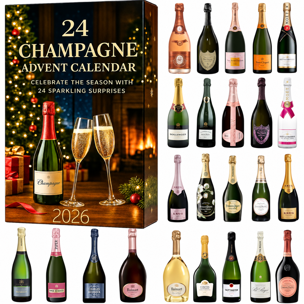 Champagnerflaschen Adventskalender Mit Flachen Ornamenten | Weihnachten