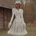 Damen Kleid Midi Vintage Langarm Halloween | Winter