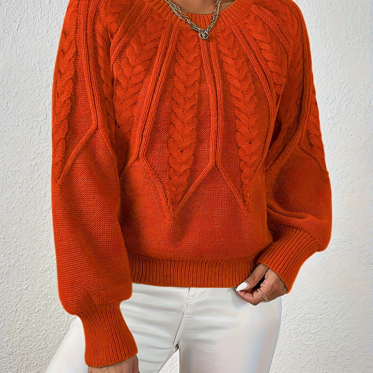 Damen Langarmpullover mit Struktur | Rundhalsausschnitt