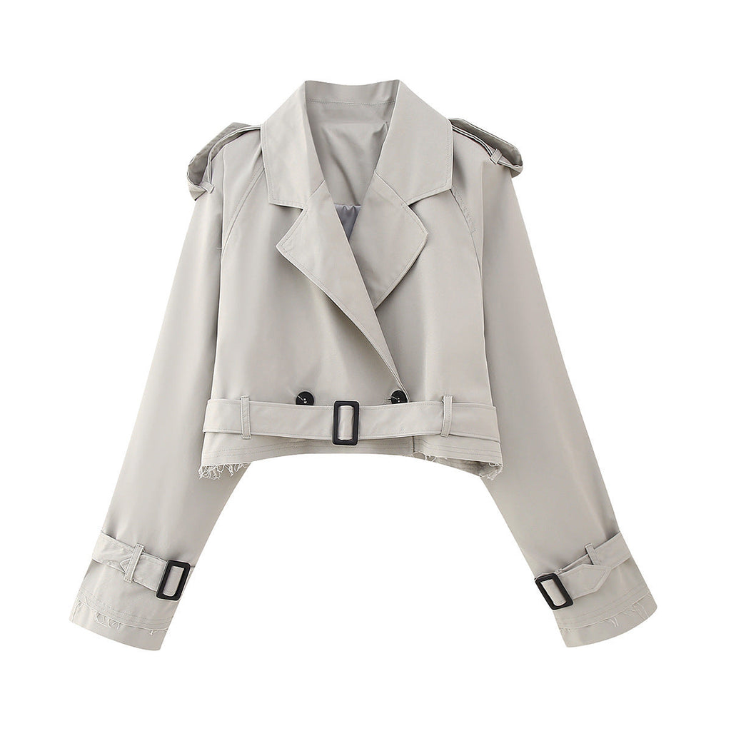 Damen Kurzer Trenchcoat | Gürtel