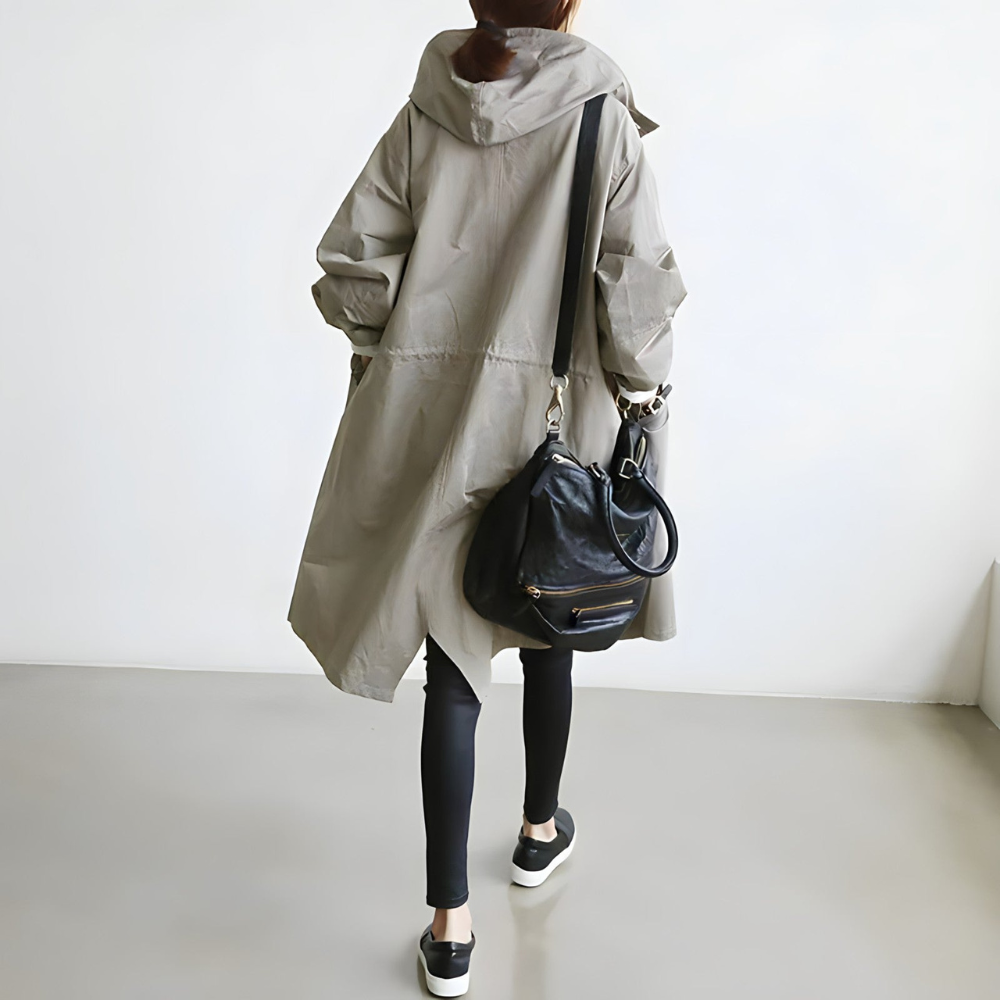 Damen Jacke Lang Vintage Mit Kapuze | Winter