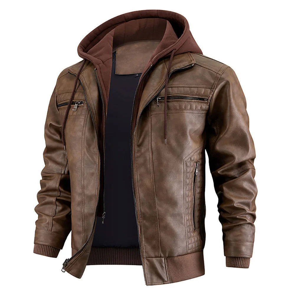 Herren Jacke Motorrad Winter Mit Kapuze | Reissverschluss