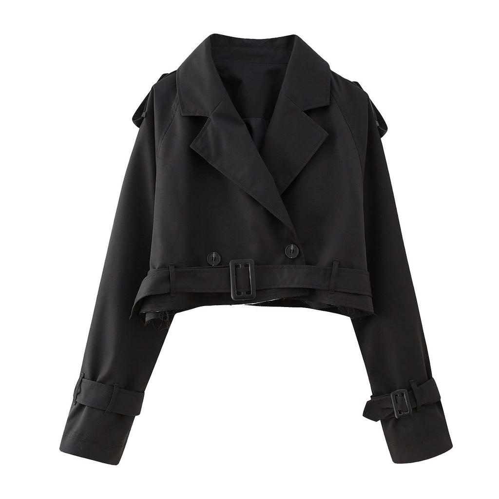 Damen Kurzer Trenchcoat | Gürtel
