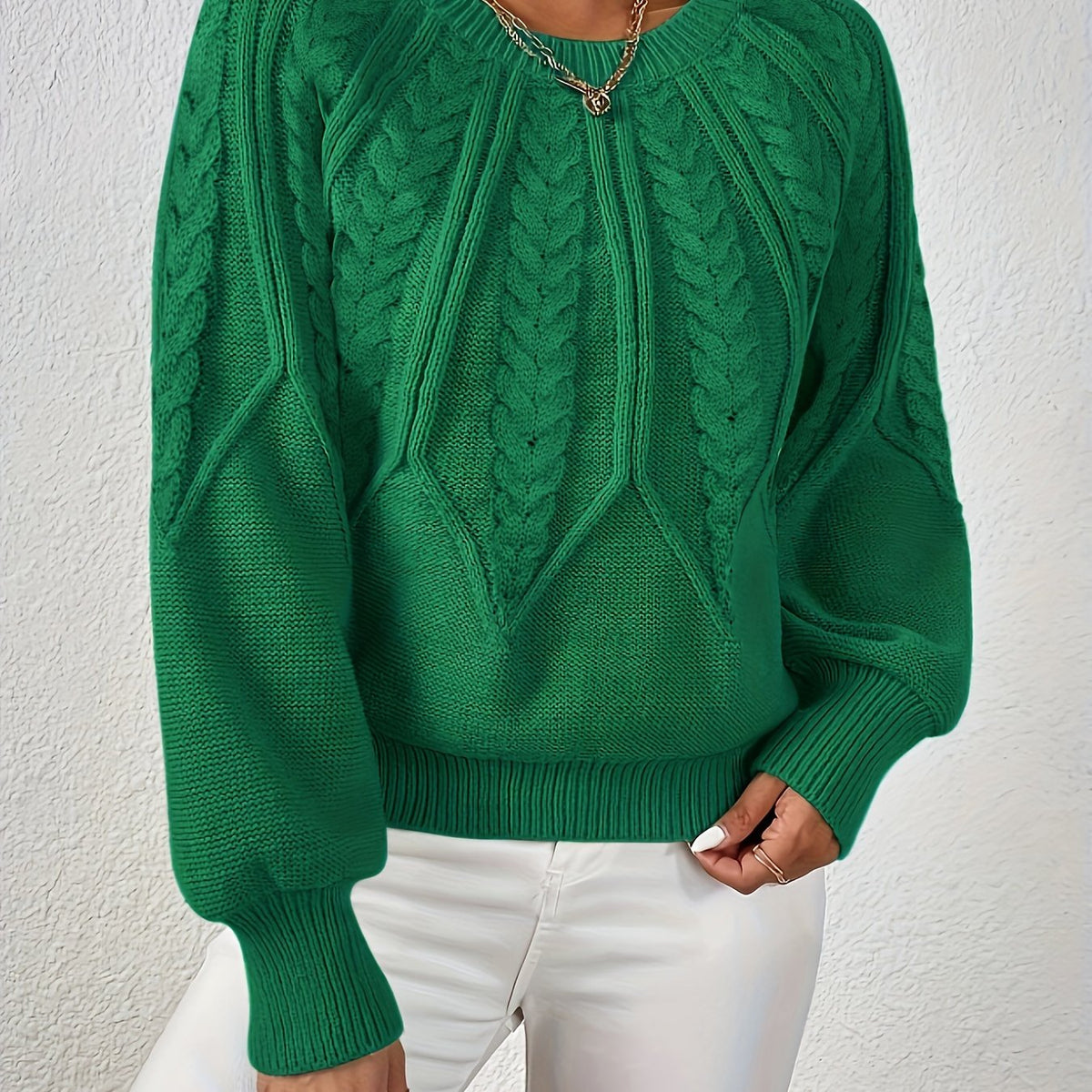 Damen Langarmpullover mit Struktur | Rundhalsausschnitt