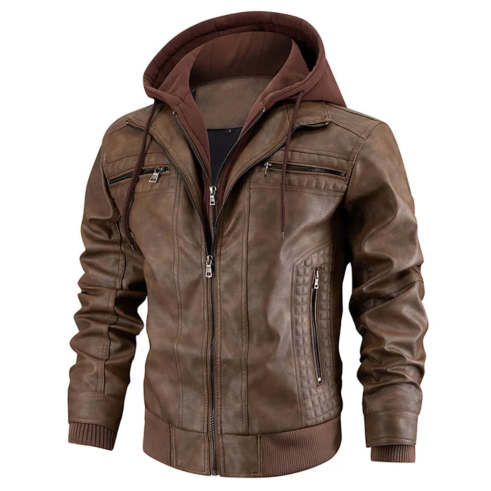 Herren Jacke Motorrad Winter Mit Kapuze | Reissverschluss