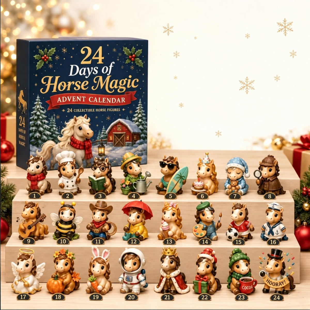 Tierfiguren Adventskalender Mit Meerglas | Weihnachten