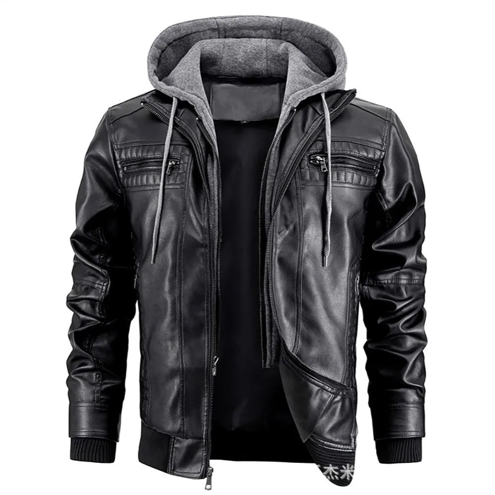 Herren Jacke Motorrad Winter Mit Kapuze | Reissverschluss