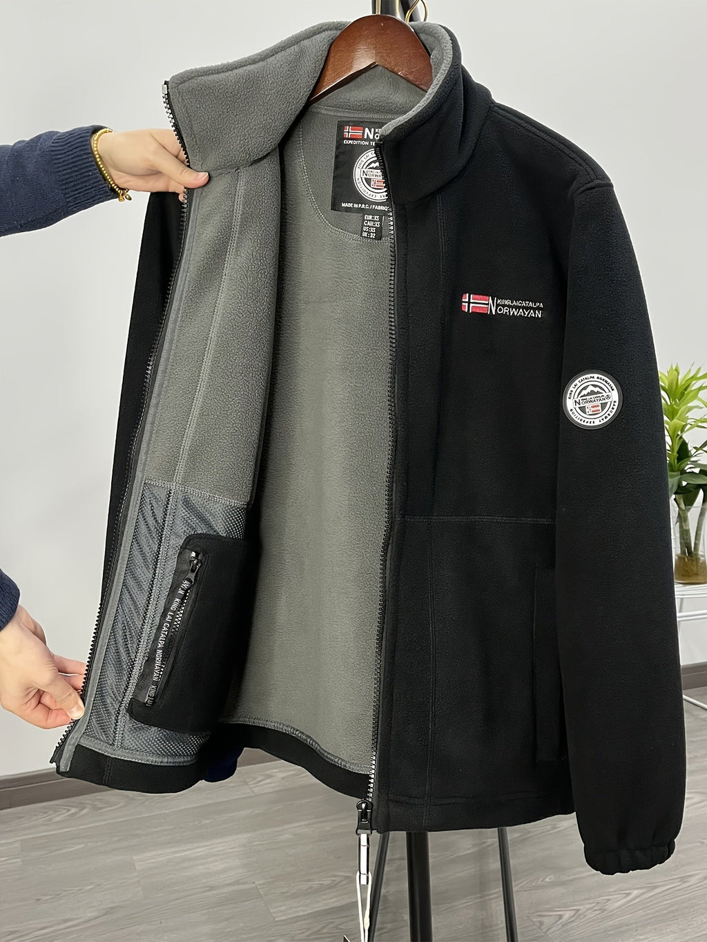 Herren Jacke Warm Stehkragen Reissverschluss | Winter