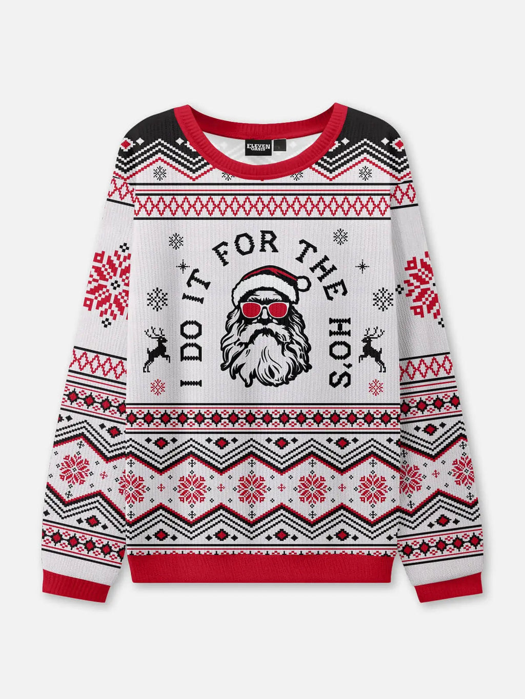 Unisex Pullover Weiss Weihnachts Strick | Winter