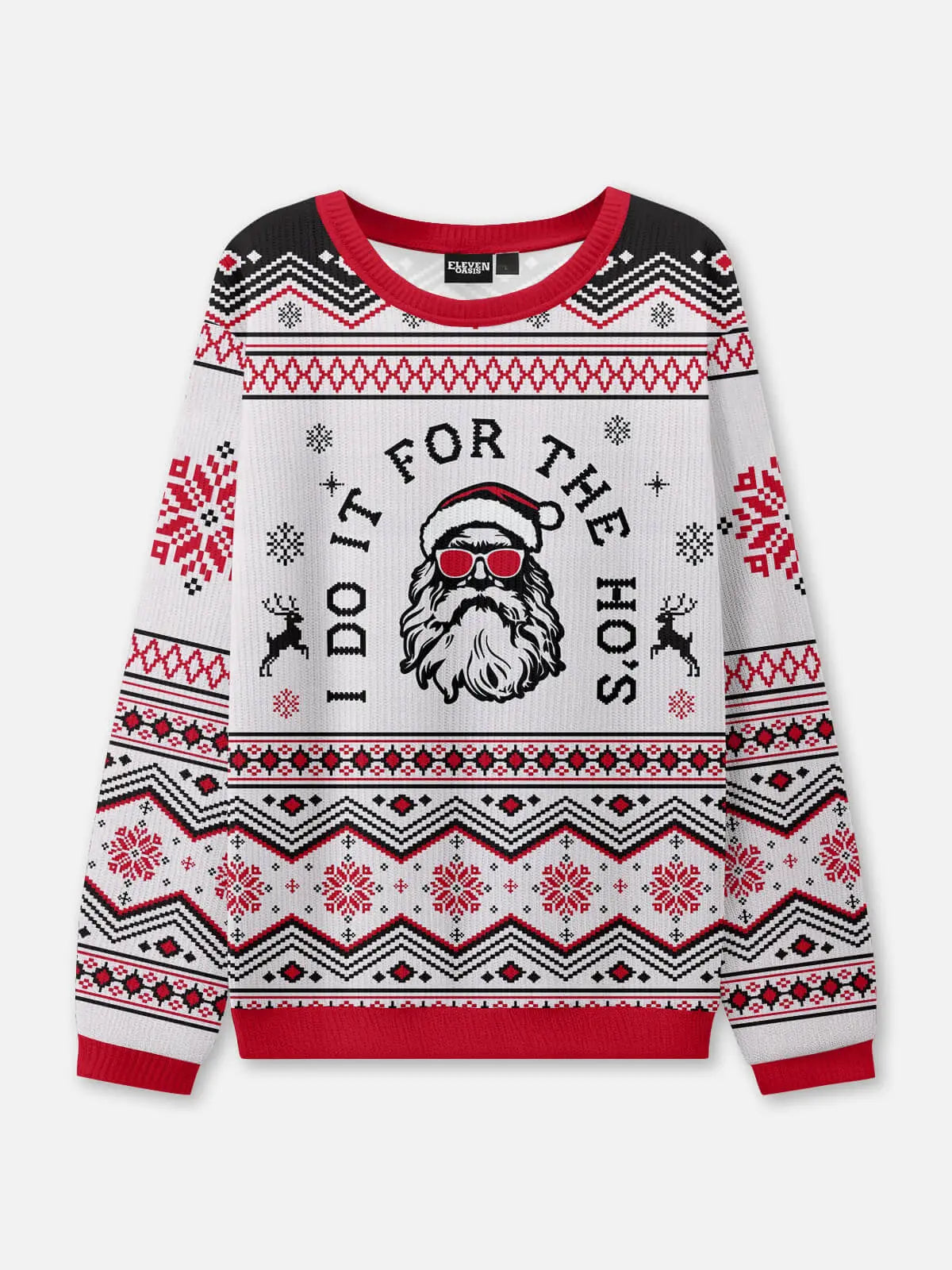 Unisex Pullover Weiss Weihnachts Strick | Winter