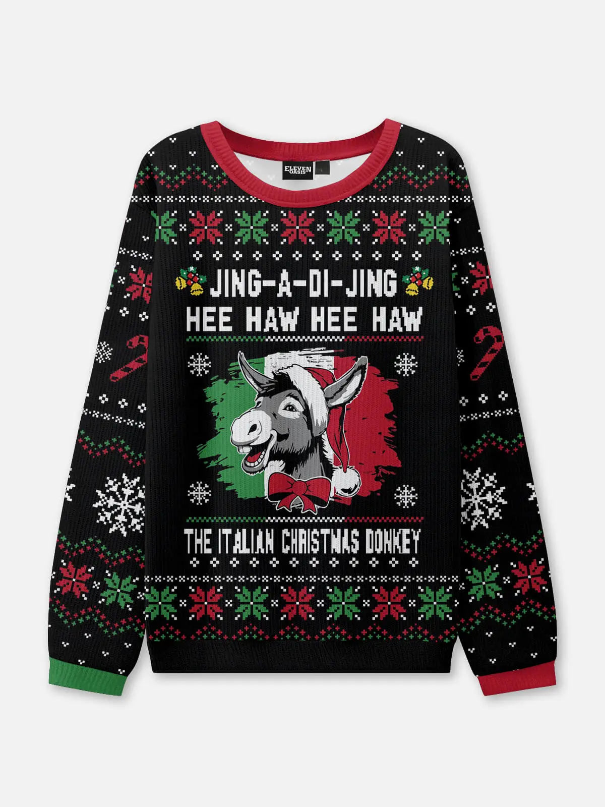 Unisex Pullover Weihnachts Strick Schwarz | Winter