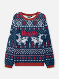 Unisex Pullover Blau Weihnachts Strick | Winter