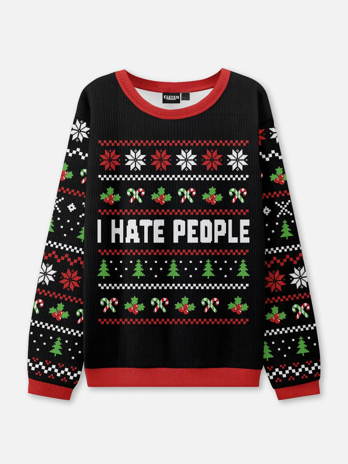 Unisex Pullover Schwarz Weihnachts Strick | Winter