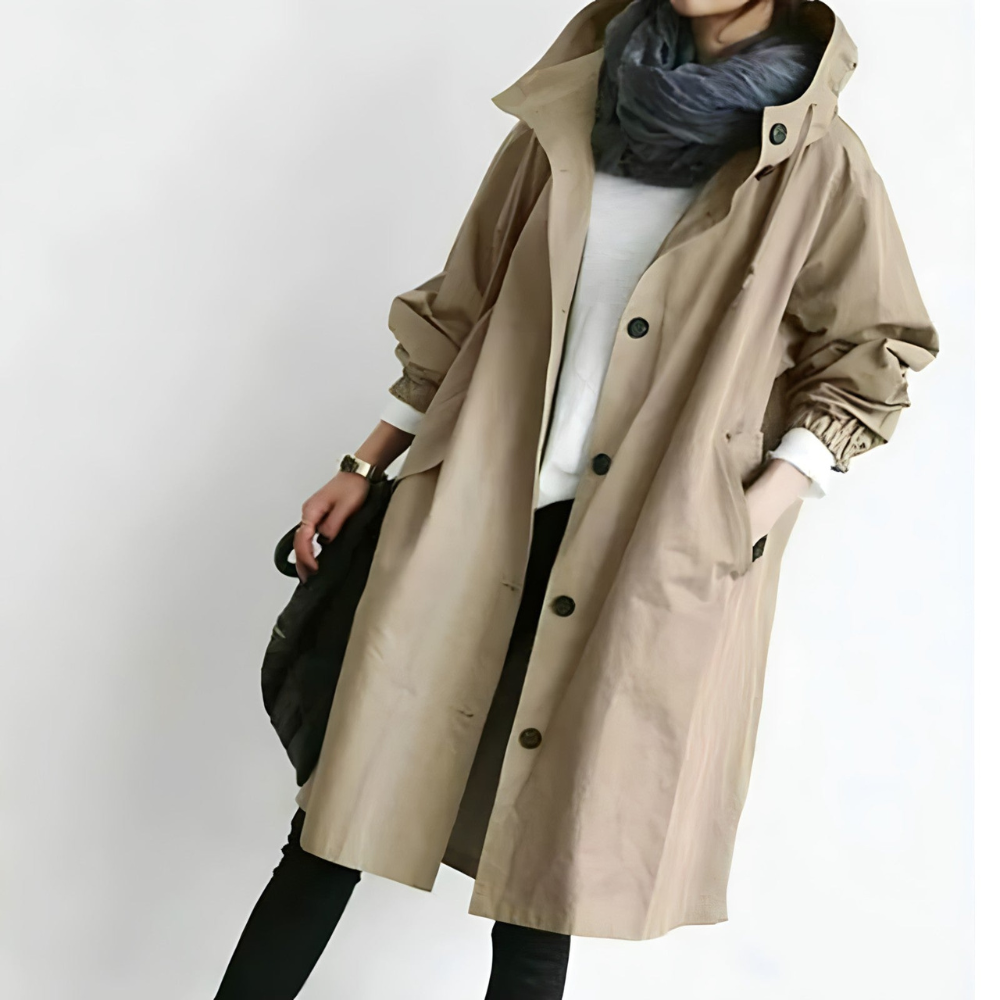 Damen Jacke Lang Vintage Mit Kapuze | Winter