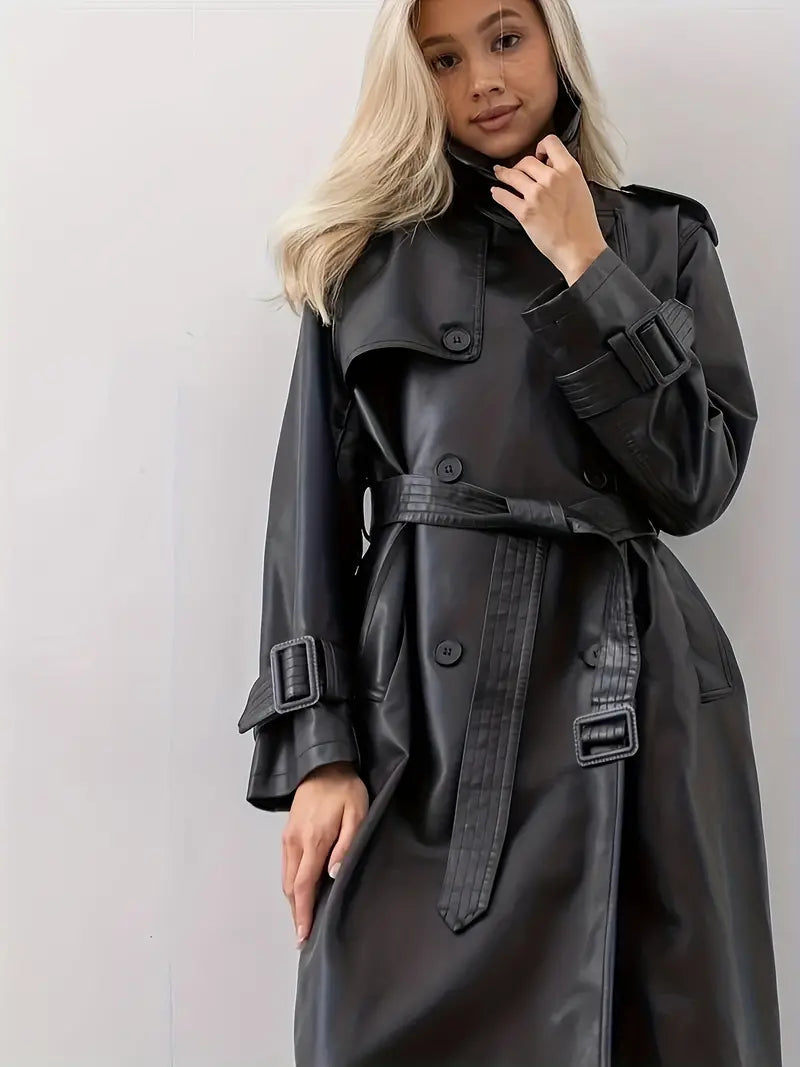 Damen Langer Trenchcoat | Gürtel