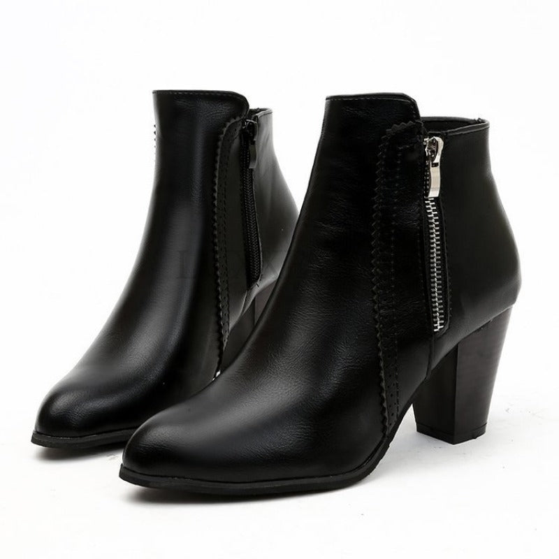 Damen Stiefeletten Hoher Absatz Winter | Mit Reissverschluss