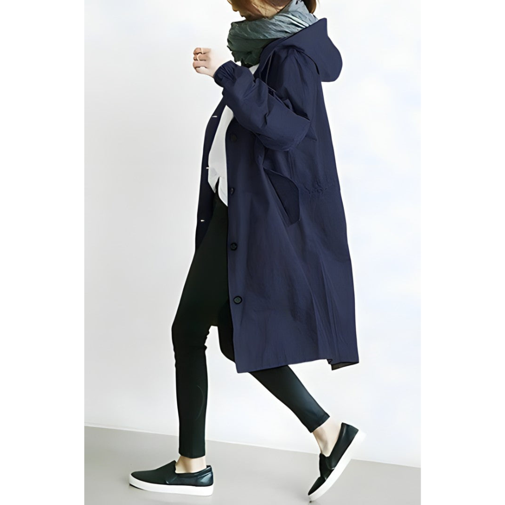 Damen Jacke Lang Vintage Mit Kapuze | Winter