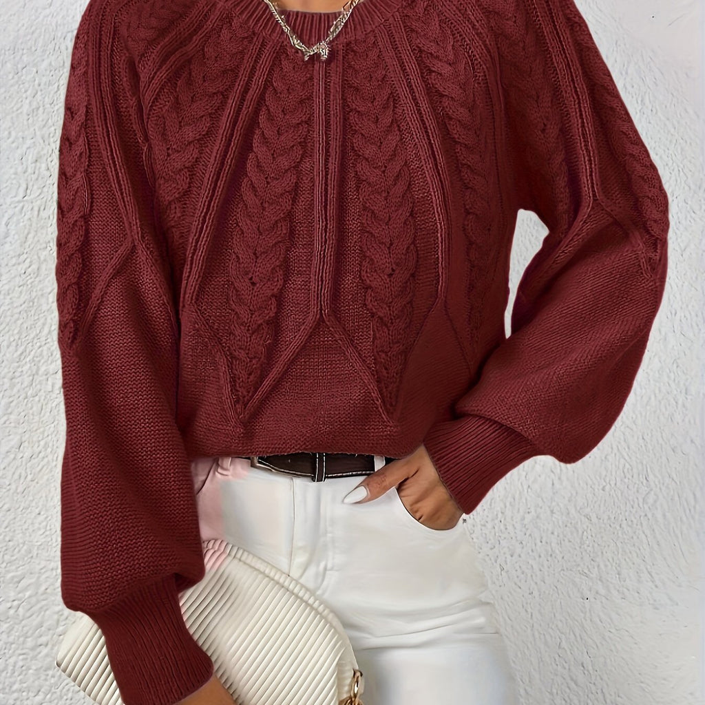 Damen Langarmpullover mit Struktur | Rundhalsausschnitt