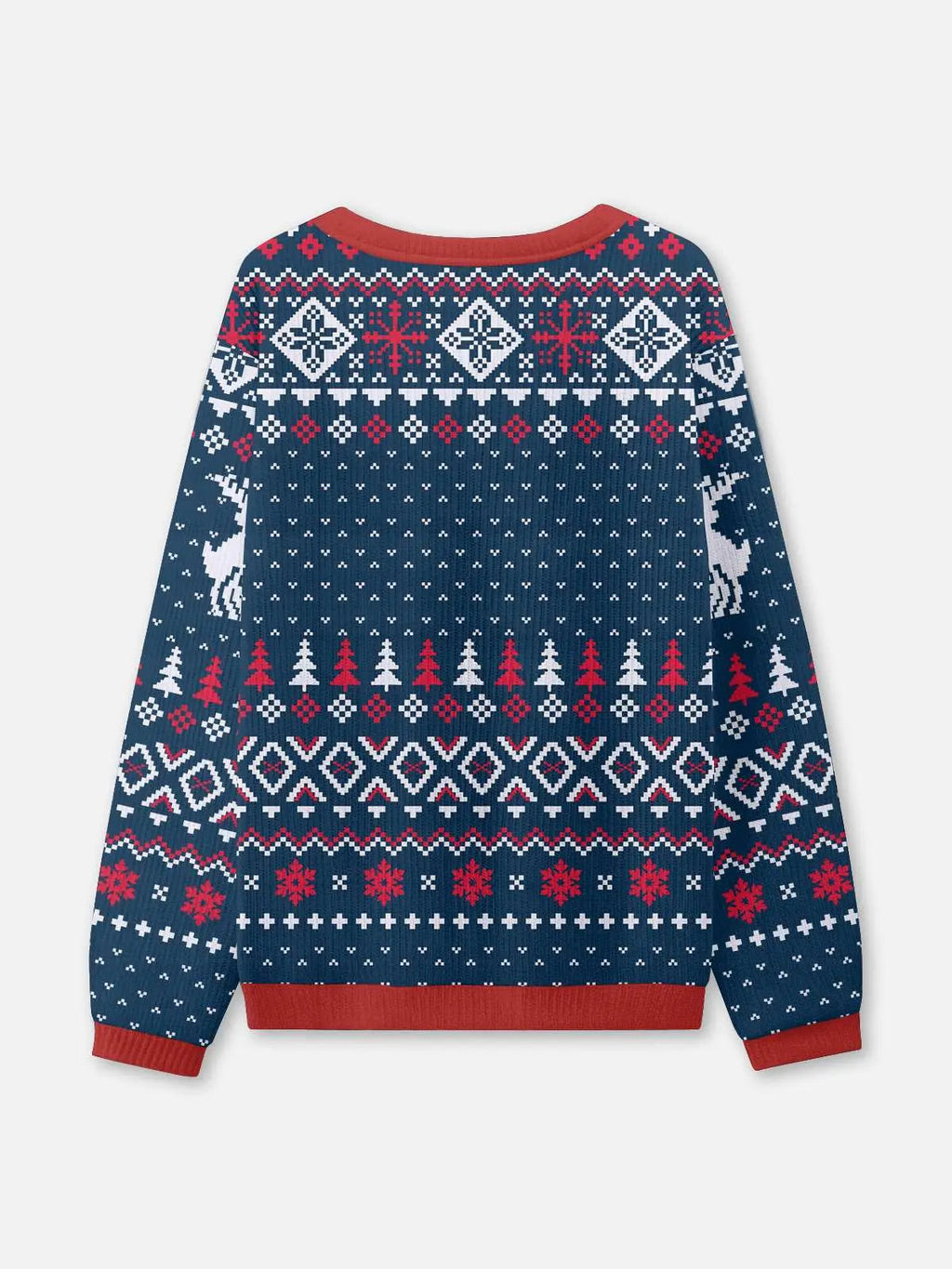 Unisex Pullover Blau Weihnachts Strick | Winter