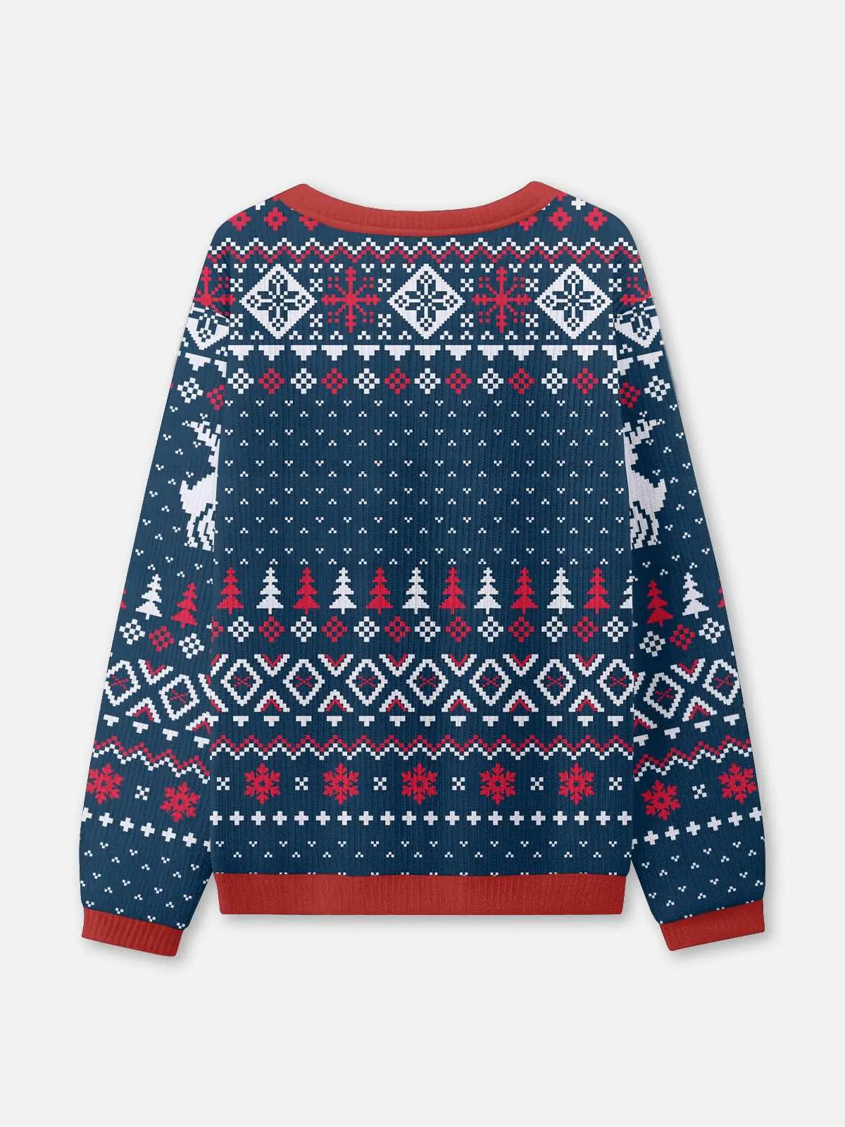 Unisex Pullover Blau Weihnachts Strick | Winter