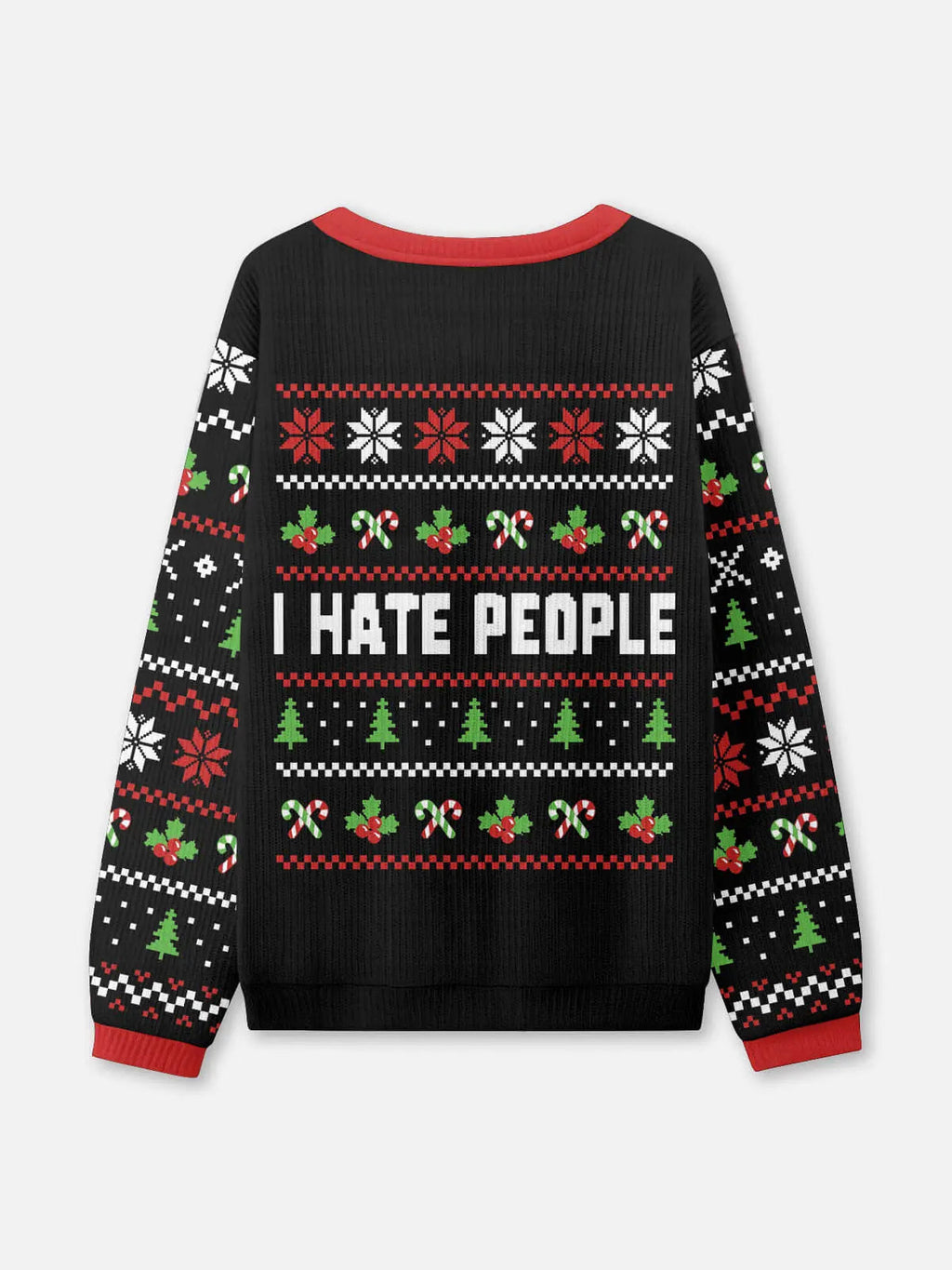 Unisex Pullover Schwarz Weihnachts Strick | Winter