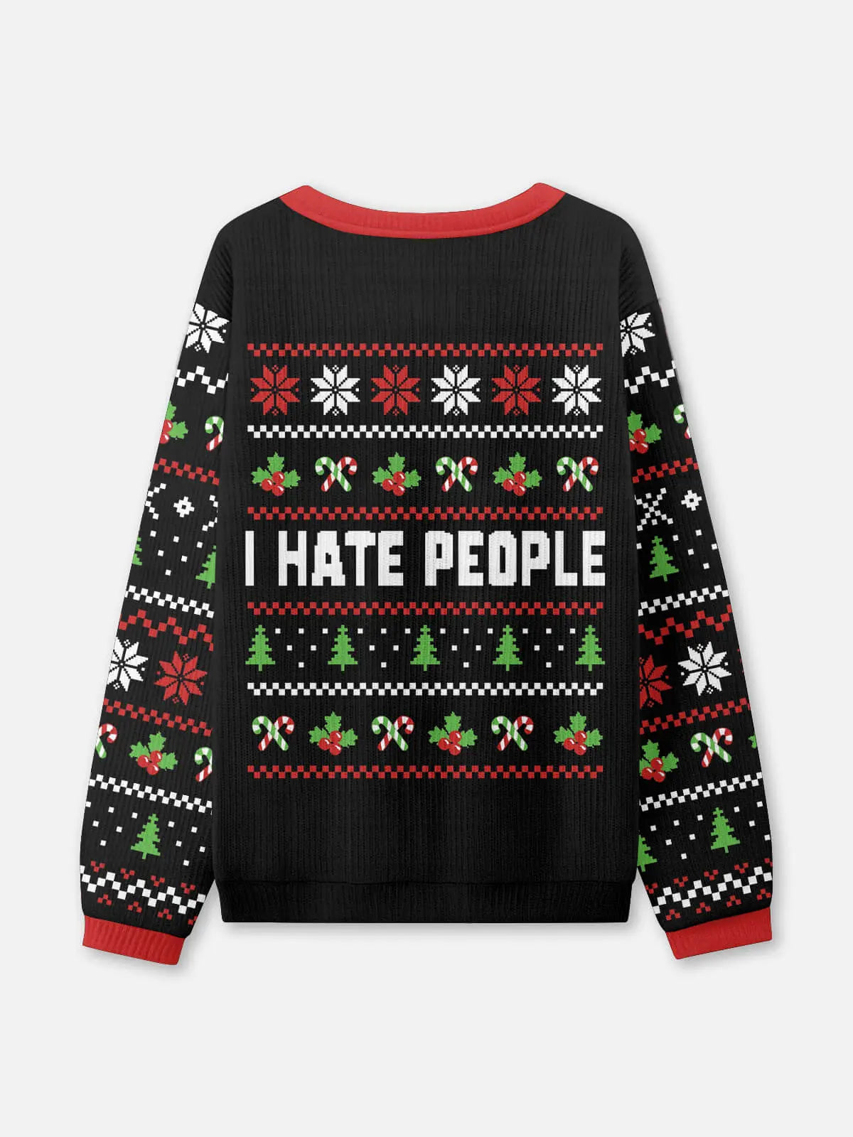Unisex Pullover Schwarz Weihnachts Strick | Winter