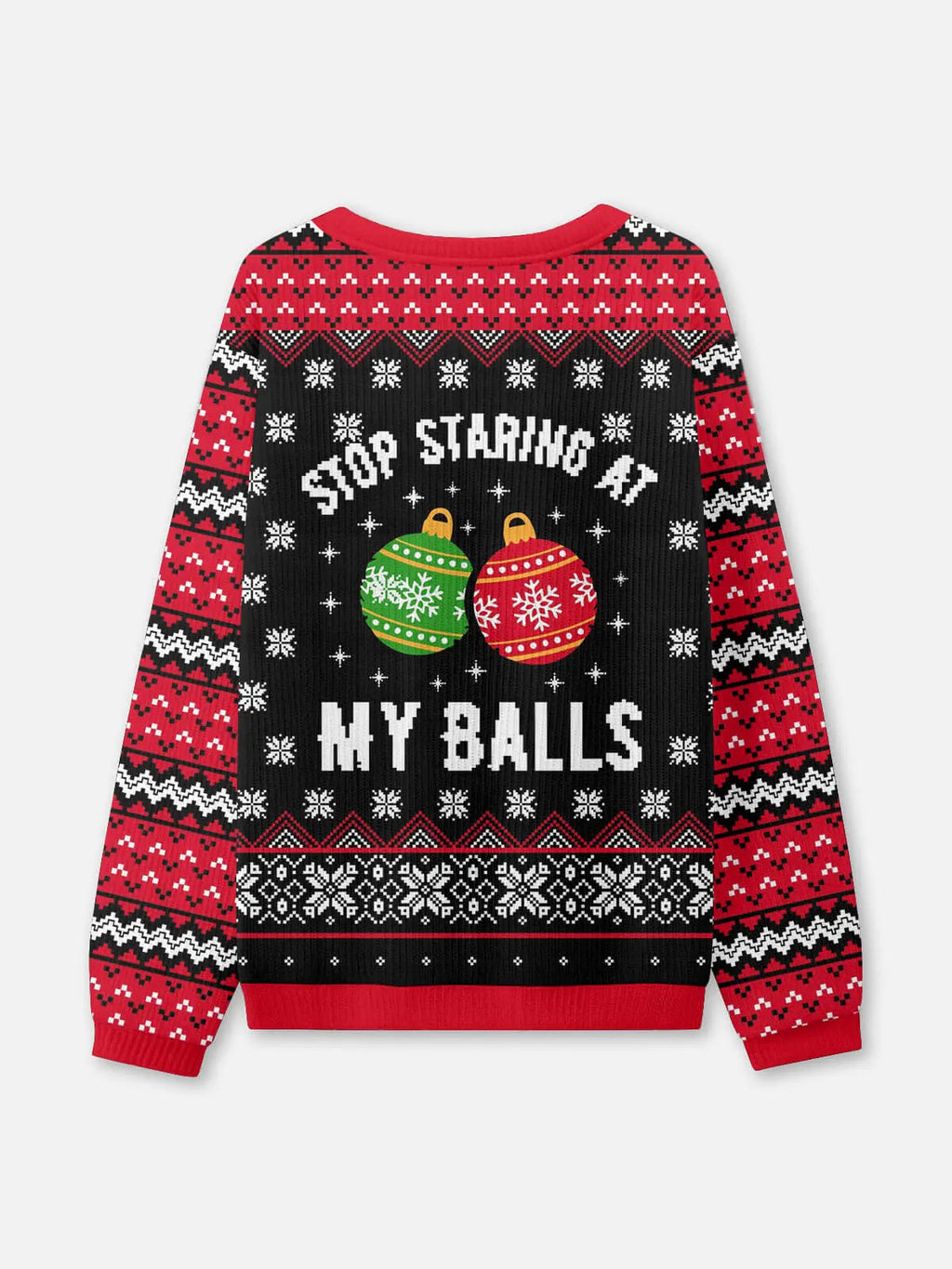 Unisex Pullover Rot Strick Mit Rundhalsausschnitt | Weihnachts
