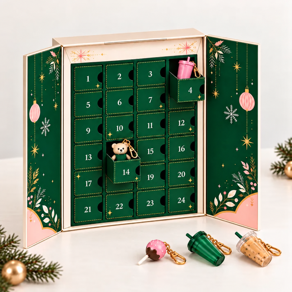Kaffeebecher Adventskalender Mit Schlüsselanhängern | Weihnachten