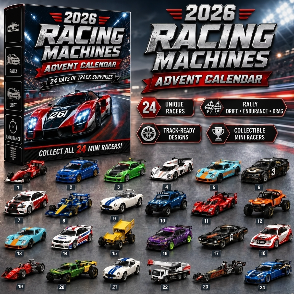 Rennsport Adventskalender Mit Sammelbaren Ornamenten | Festlichkeiten