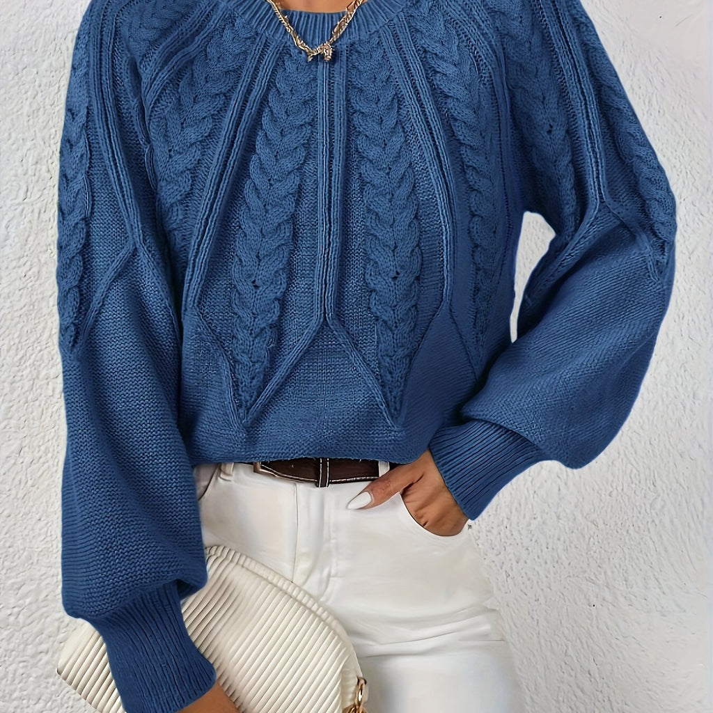 Damen Langarmpullover mit Struktur | Rundhalsausschnitt