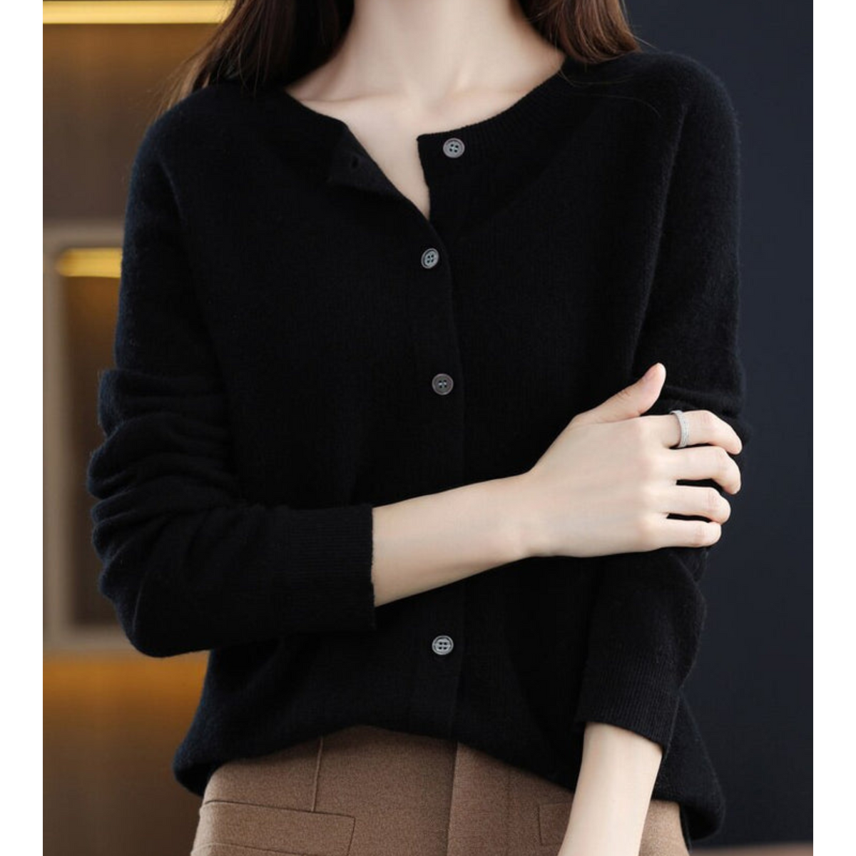 Damen Strickjacke Winter Strick Zuknöpfen | Langarm