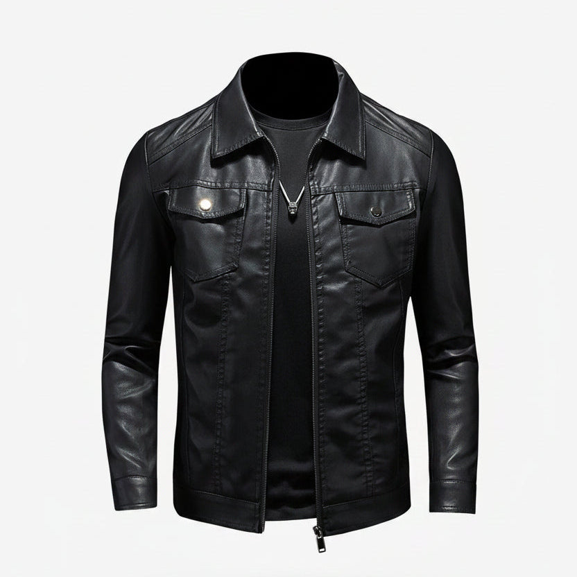 Herren Jacke Schwarze Winter Mit Kragen | Reissverschluss