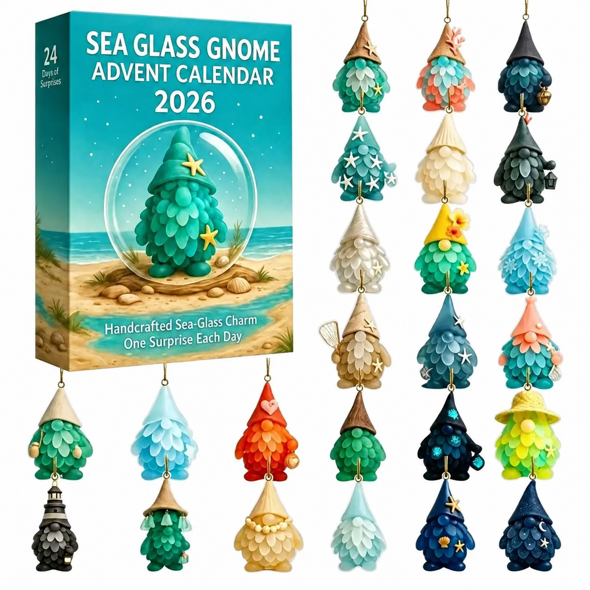Tierfiguren Adventskalender Mit Meerglas | Weihnachten