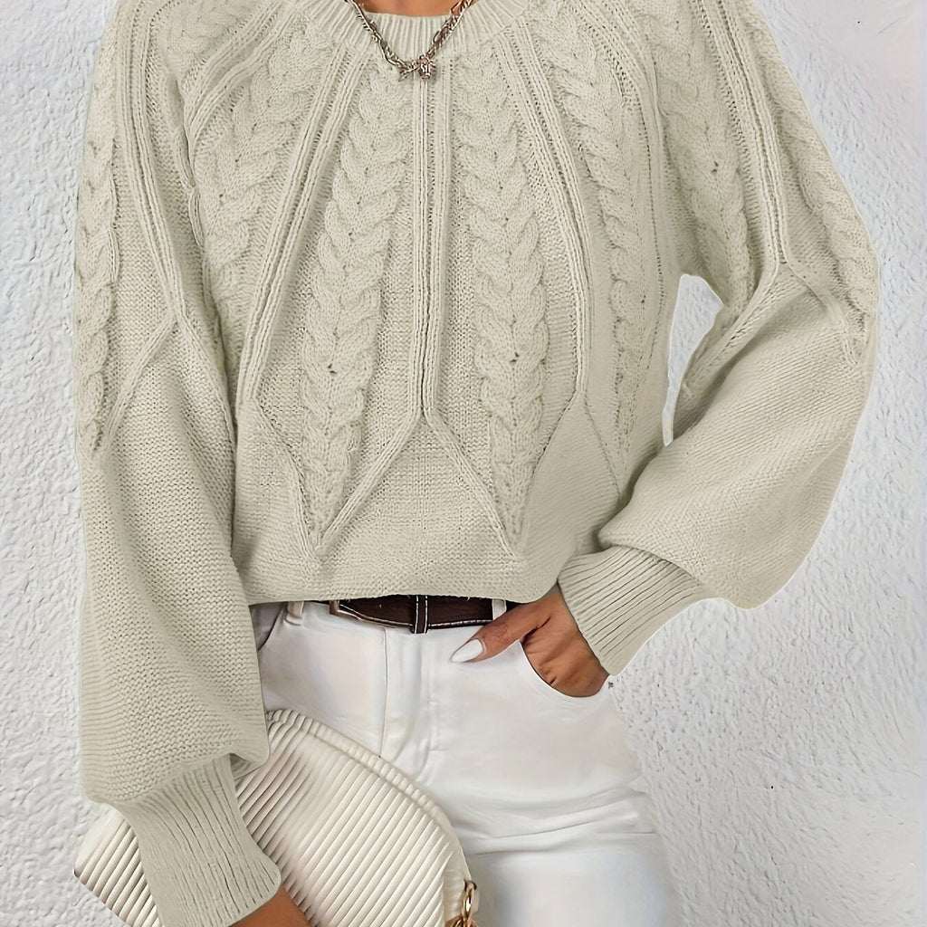 Damen Langarmpullover mit Struktur | Rundhalsausschnitt
