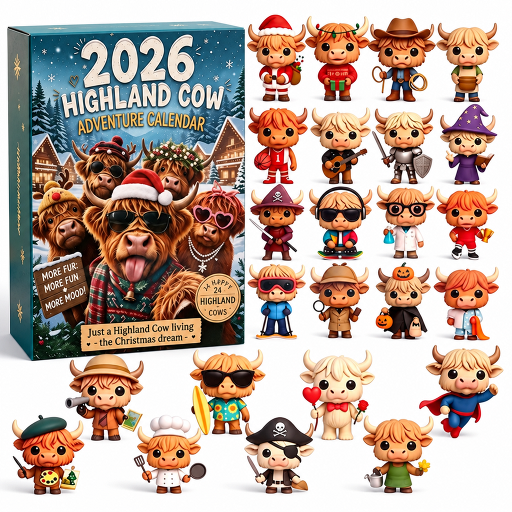 Hochlandrind Adventskalender Mit Mini-Figuren | Weihnachten