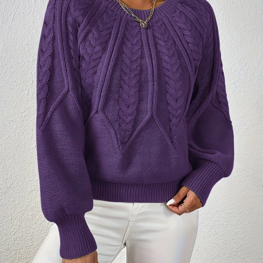 Damen Langarmpullover mit Struktur | Rundhalsausschnitt