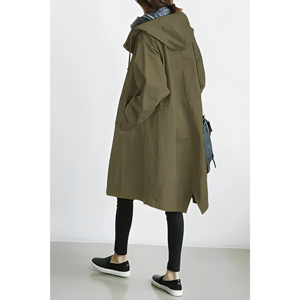 Damen Jacke Lang Vintage Mit Kapuze | Winter
