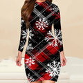 Damen Kleid Mini Langarm Party Weihnachts | Winter