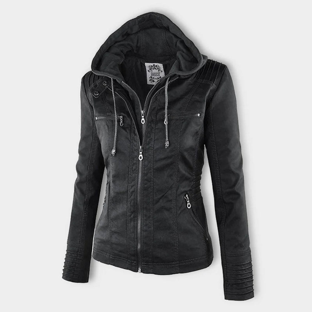 Damen Jacke Motorrad Winter Mit Kapuze | Reissverschluss