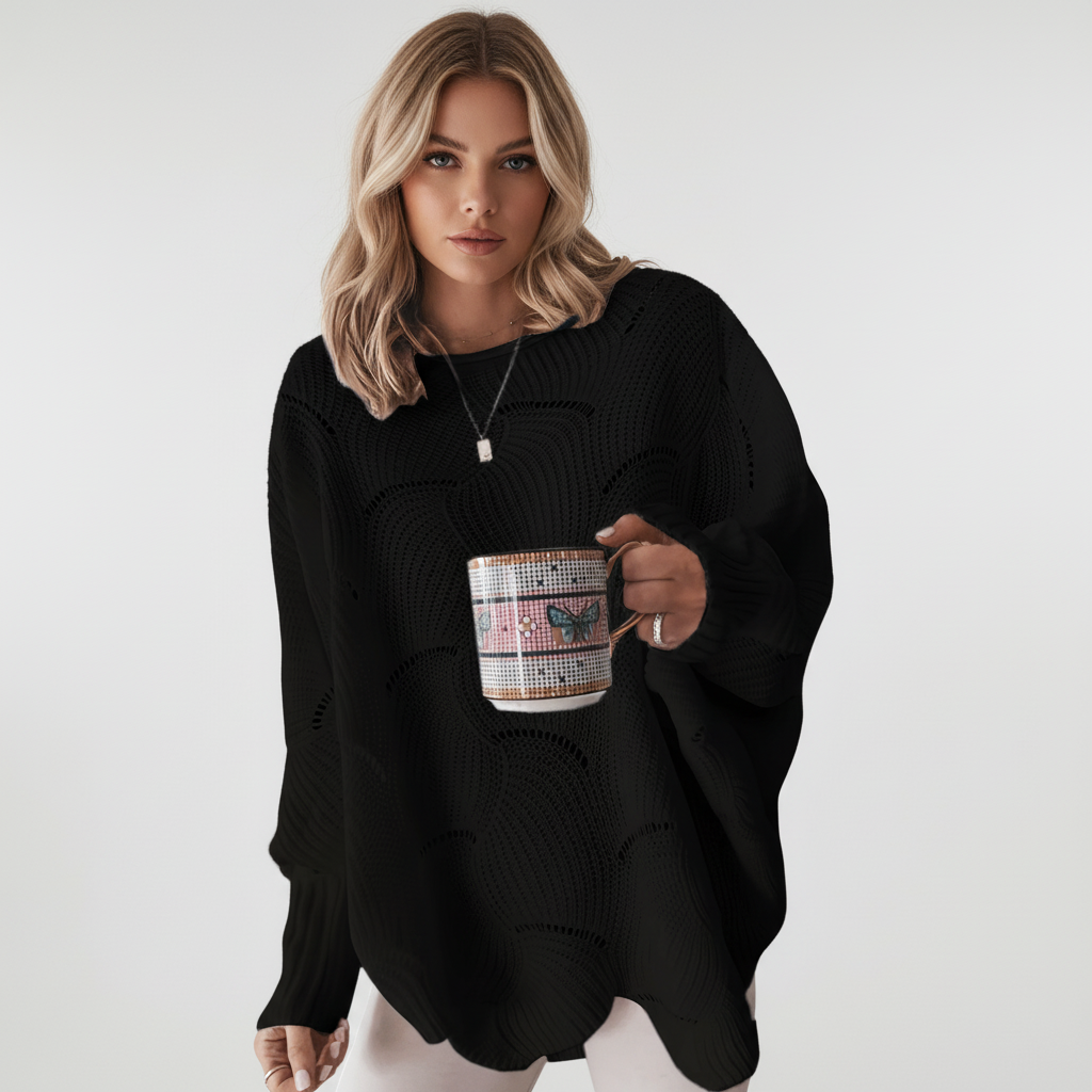 Damen Oversized Strickpullover | Asymmetrischer Saum