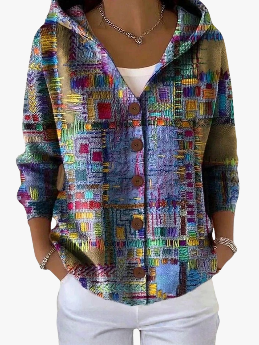 Damen Strickjacke Winter Langarm | Mit Kapuze
