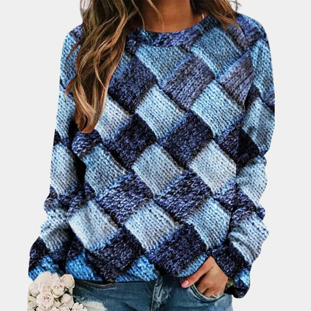 Damen-Strickpullover mit Strukturmuster | Bequeme Passform